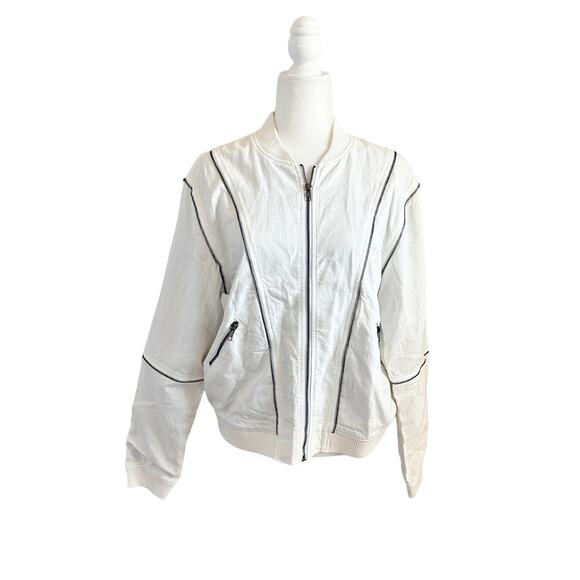 Sandrine Rose Moto Jacket XS White NWT - Picture 1 of 7